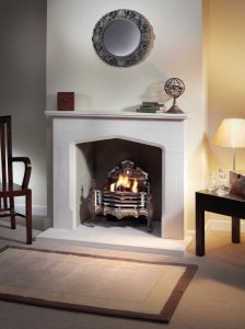 The Copeland - Open Limestone Fireplace The Copeland - Limestone Fireplace