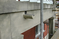 Sandstone lintel after, invisible structural and cosmetic repair Sandstone lintel after repair